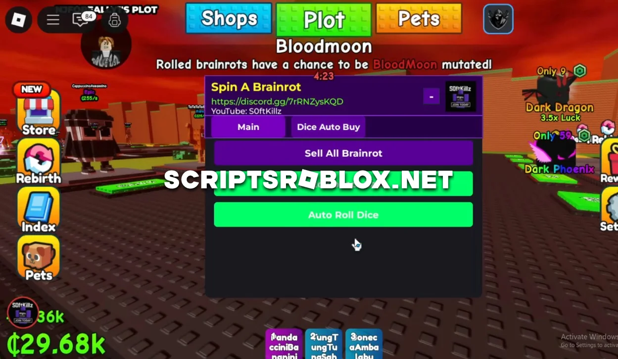 Spin a Brainrot Script: Auto Collect Cash, Sell All Brainrot & More