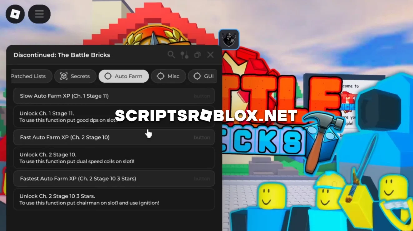 The Battle Bricks Script Pastebin: Auto Farm GUI
