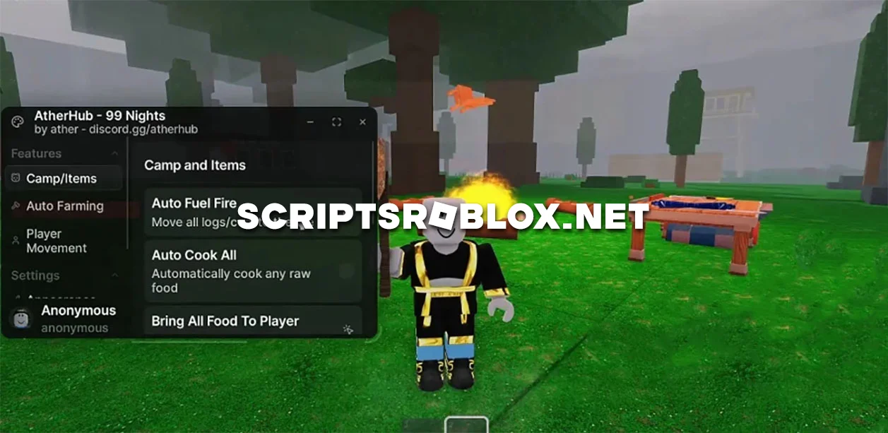 99 Nights in the Forest Script (AtherHub) - God Mode, Kill Aura & More