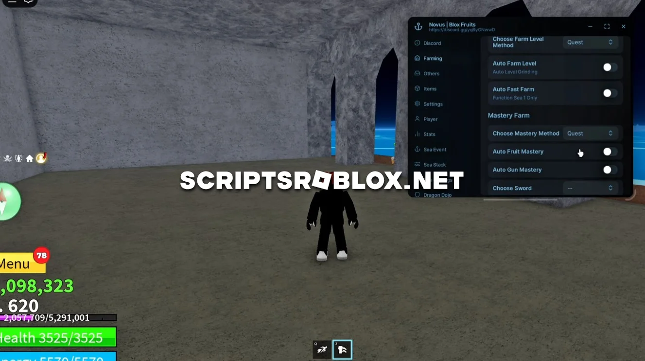 Blox Fruits Script (Novus Hub) - Mastery Farm, Auto Raids, Fruit ESP & More