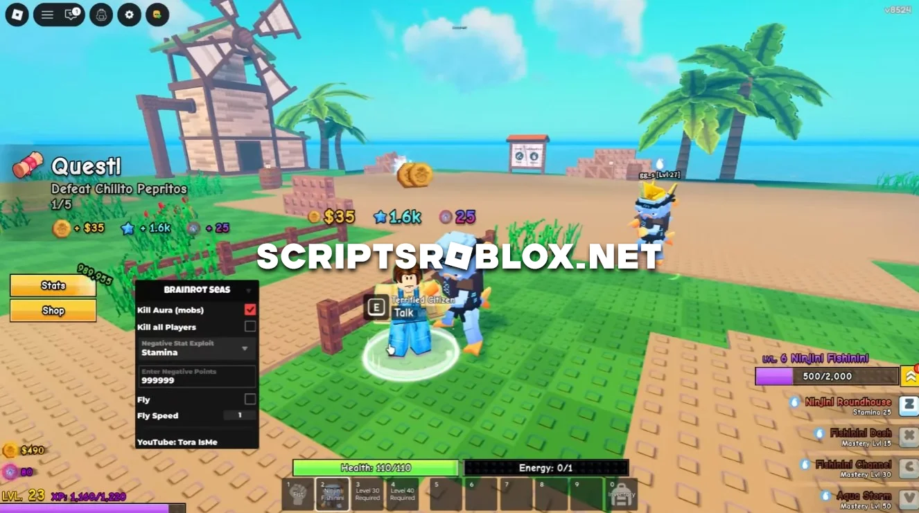 Brainrot Seas Script - Kill Aura, Infinite Stats Points & More
