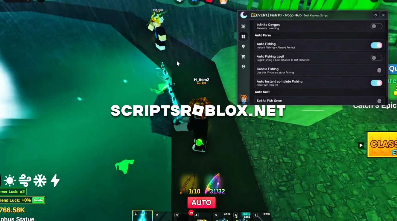 Fish It Keyless Script (Poop Hub) - Auto Fish, Instant Catch & More