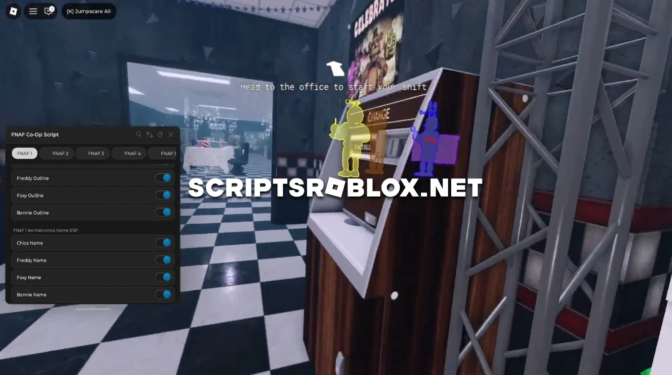 FNAF: Co-op Script - FullBright, Esp, Walk Speed & More