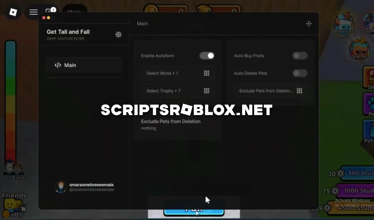 Get Tall and Fall Script - Auto Farm, Auto Buy Fruits & More