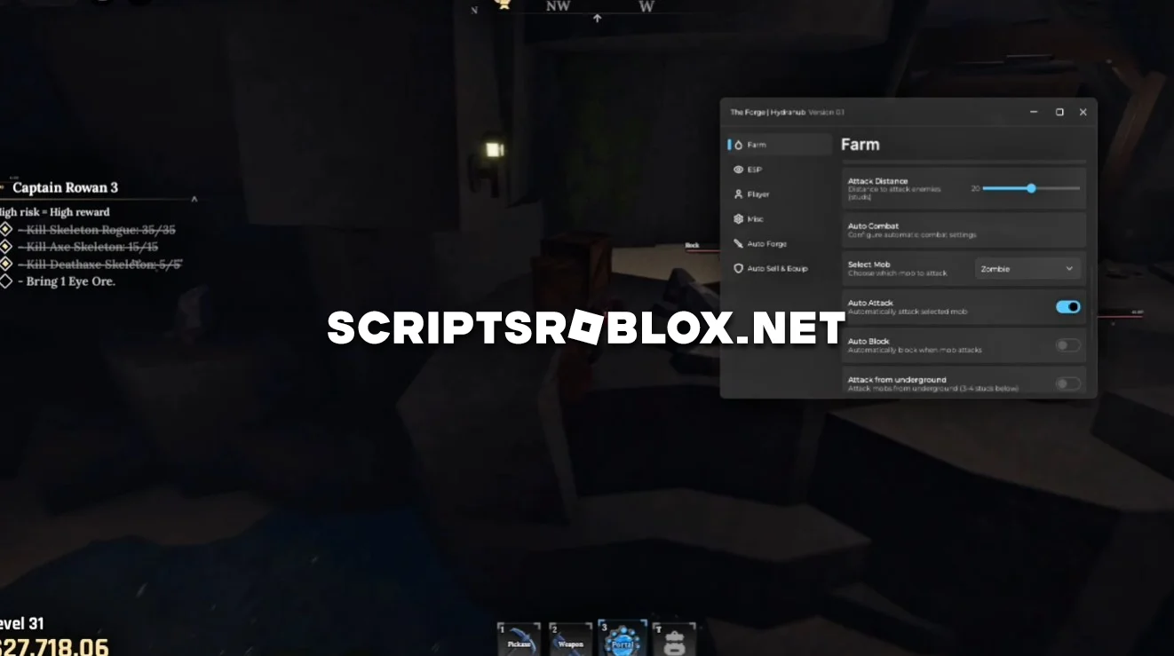 The Forge Script (Hydra Hub) - Instant Forge, Kill Aura & More