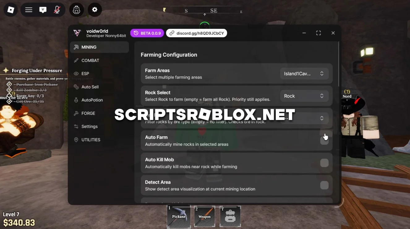 The Forge Script - Auto Farm, Max Level, God Mode & More! (No Key)