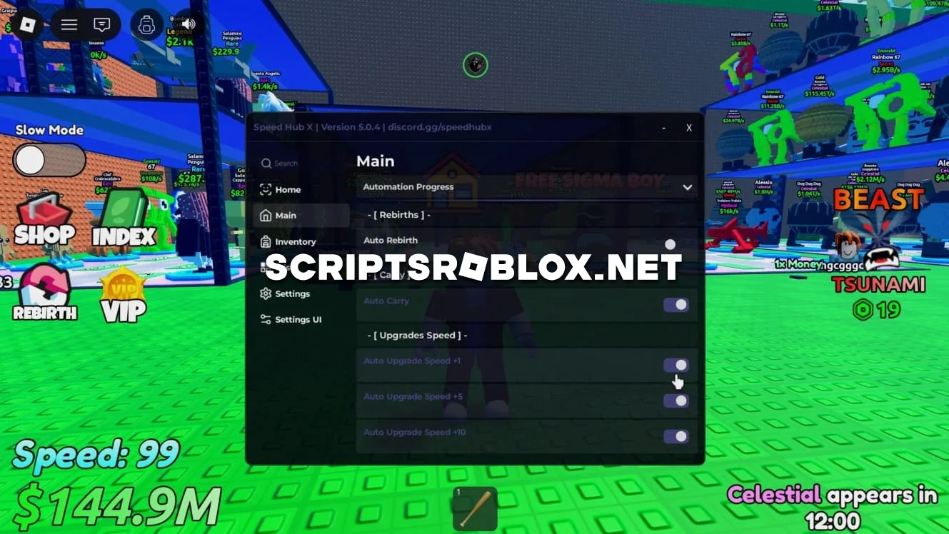 Escape Tsunami For Brainrots Script (Speed Hub X) - Auto Farm GUI