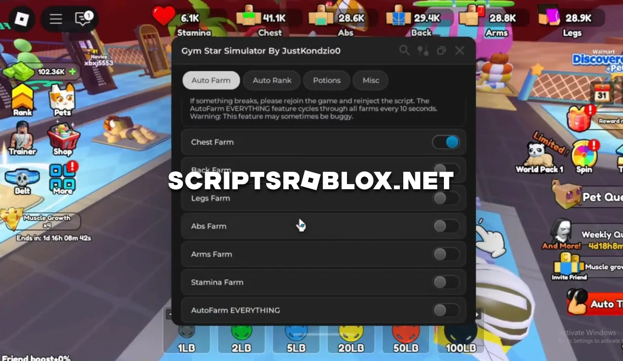 Gym Star Simulator Script - Auto Farm, Auto Rank & More