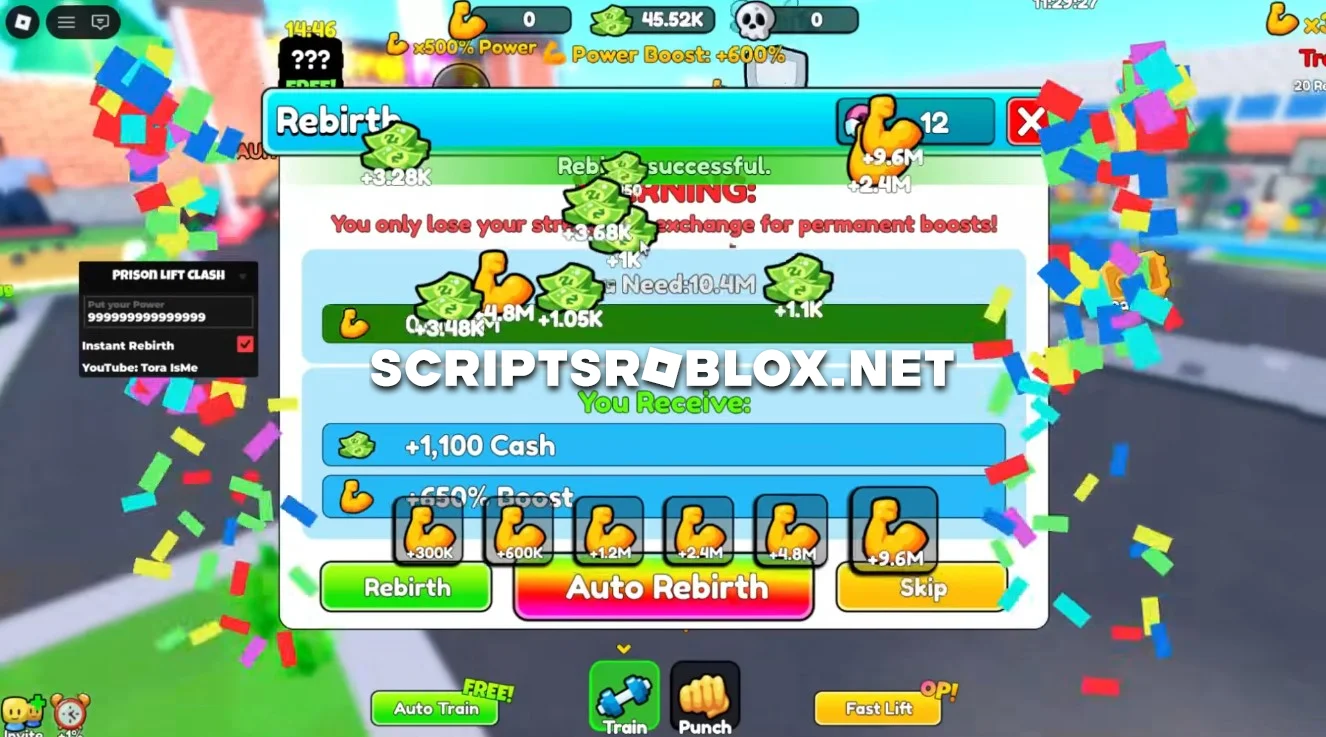 Prison Lift Clash Script - Infinite Power, Instant Rebirth (NO KEY)