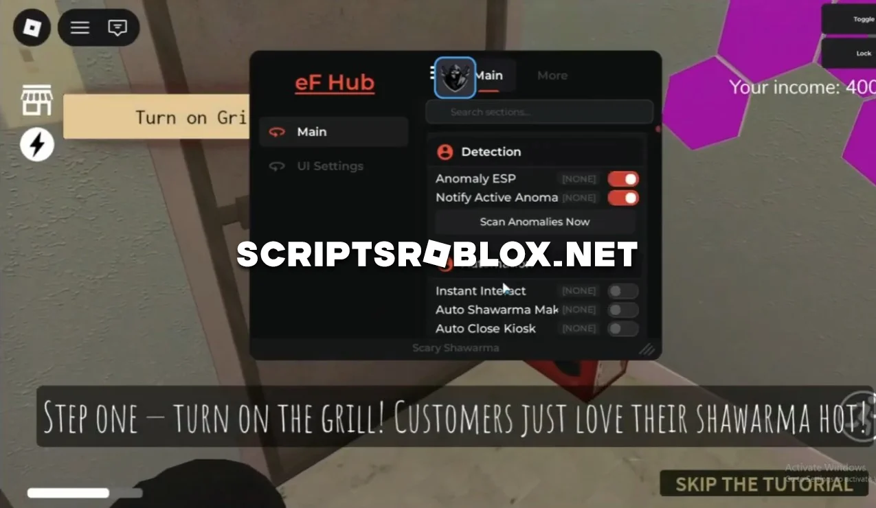 Scary Shawarma Kiosk Script - Auto Play, Esp, Full Bright & More