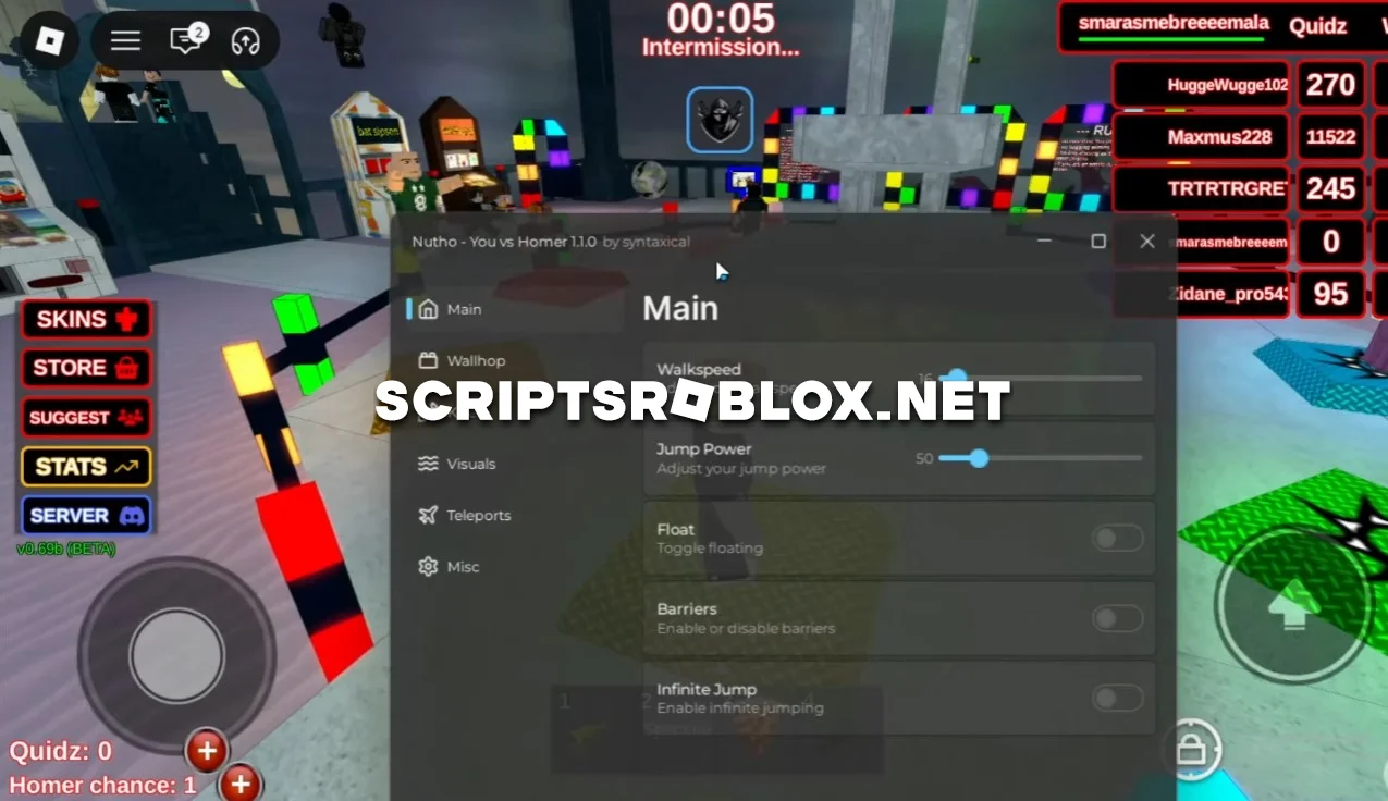 You VS Homer Script - Wallhop, Esp, Teleports & More