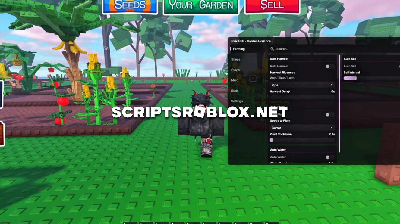 Garden Horizons Script (Solix Hub) - Auto Harvest, Auto Plant & More