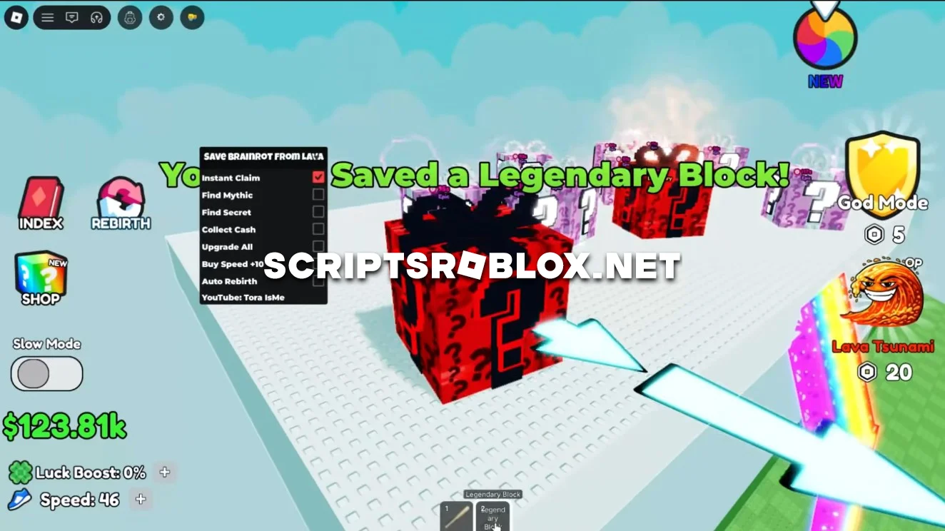 Save Brainrot from Lava Script - Instant Claim, Collect Cash & More