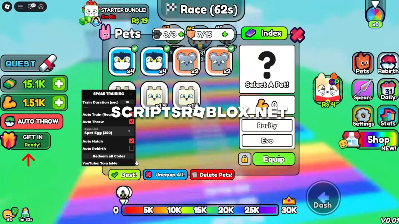 Roblox Spear Training Script - Auto Train, Redeem All Codes & More