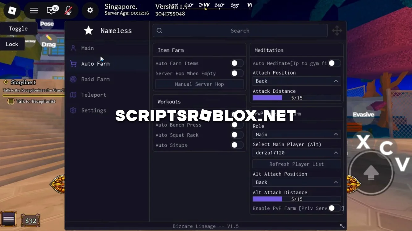Bizarre Lineage Script - Auto Farm, Raid Farm & Teleports