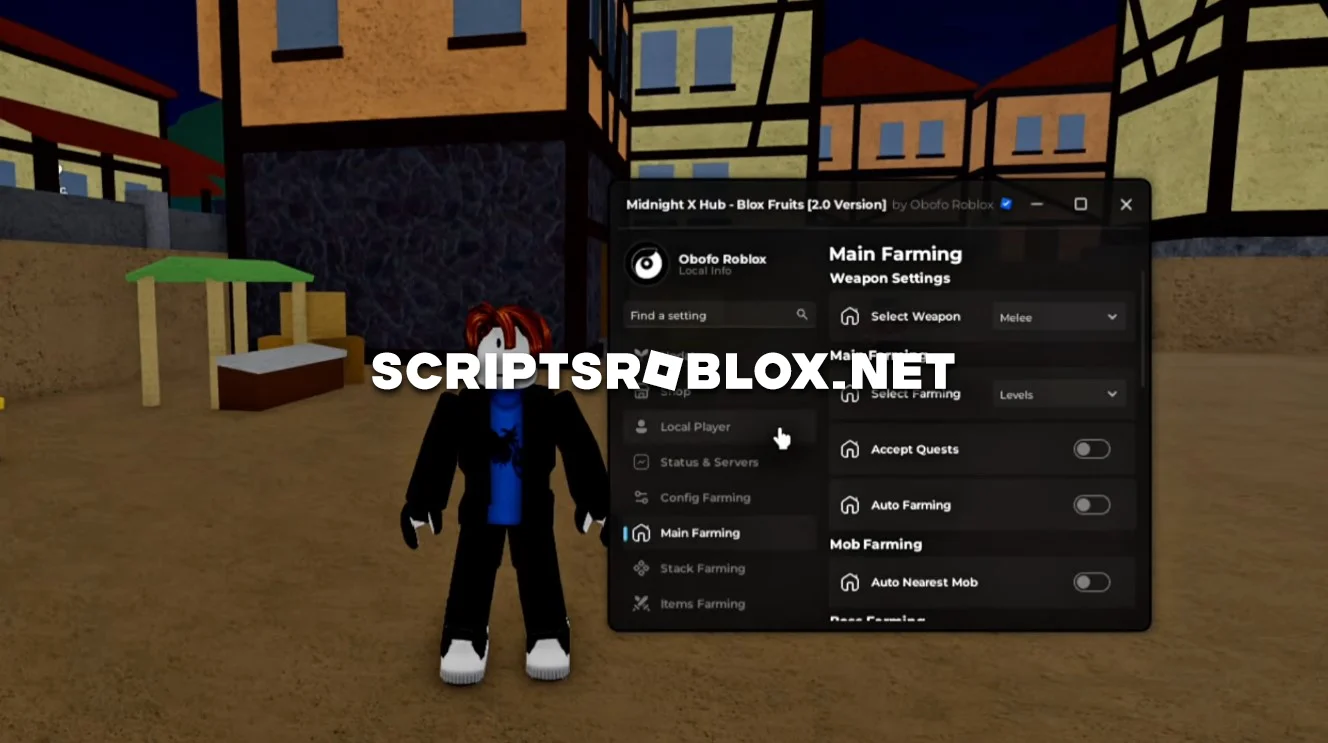 Blox Fruits Script (Midnight X Hub) - Auto Farm, Dragon Fruit & More