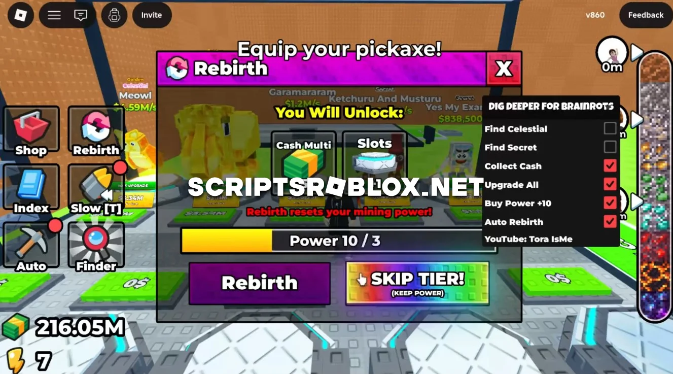 Dig DEEPER for Brainrots Script - Auto Find Brainrots & More