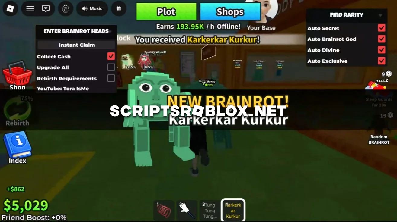 ENTER BRAINROT HEADS Script - Instant Claim, Find Rarity & More