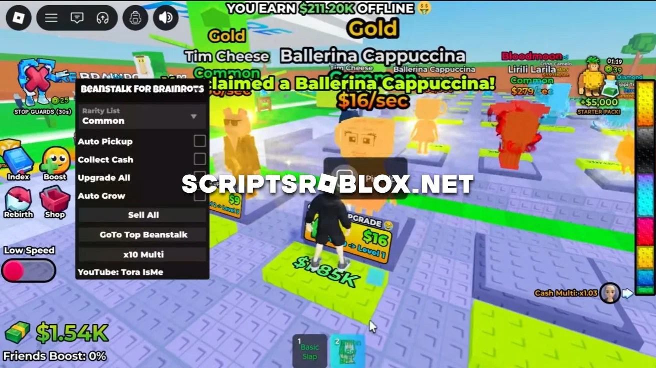 Grow Beanstalk For Brainrots Script - Auto Farm, x10 Multi Cash & More