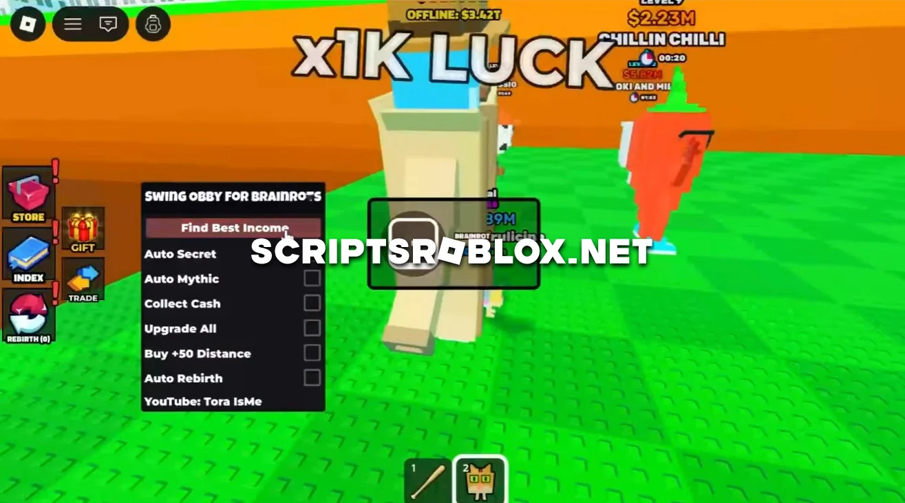 Swing Obby for Brainrots Script - Find Best Income, Auto Secret & More