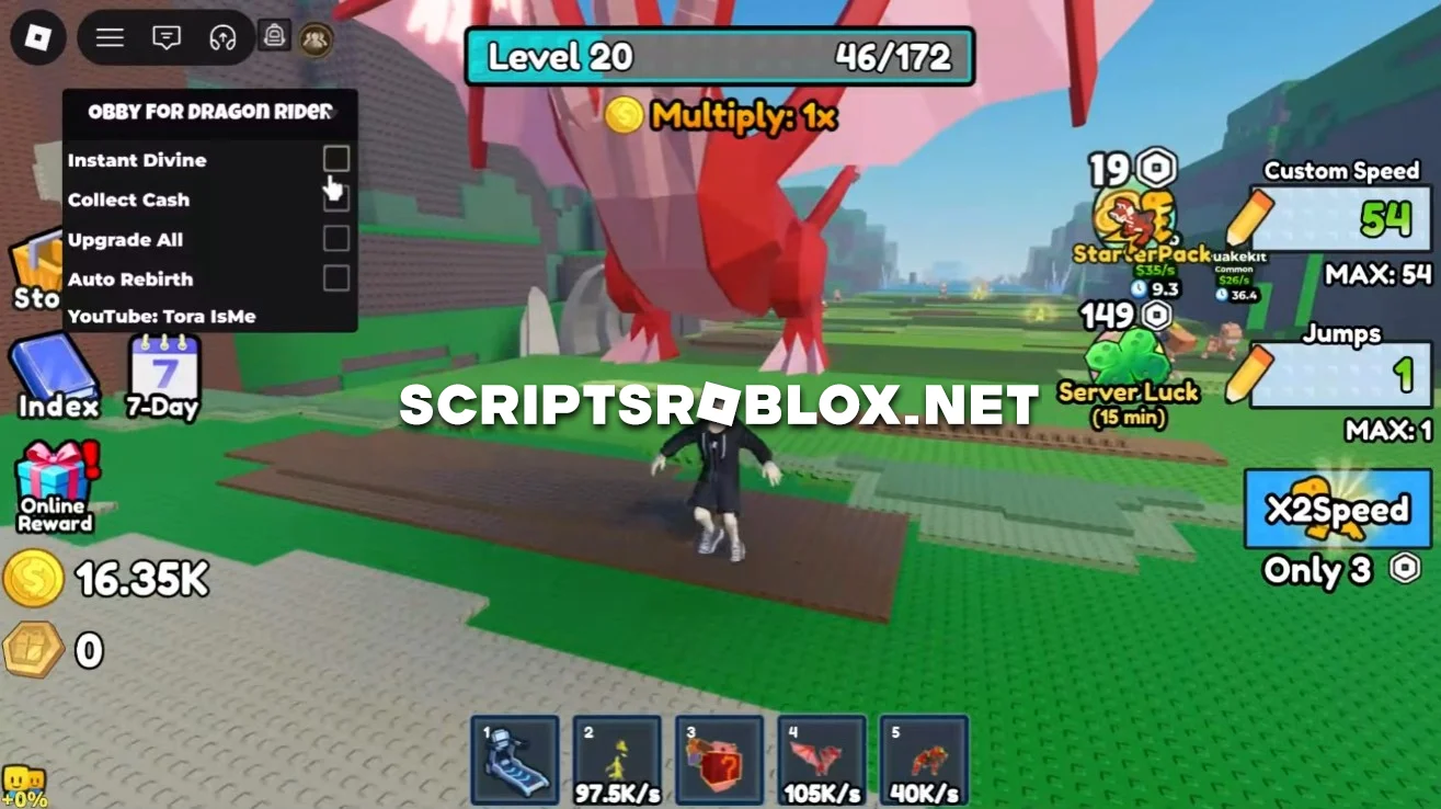 +1 Speed Obby for Dragon Rider Script - Instant Divine & More