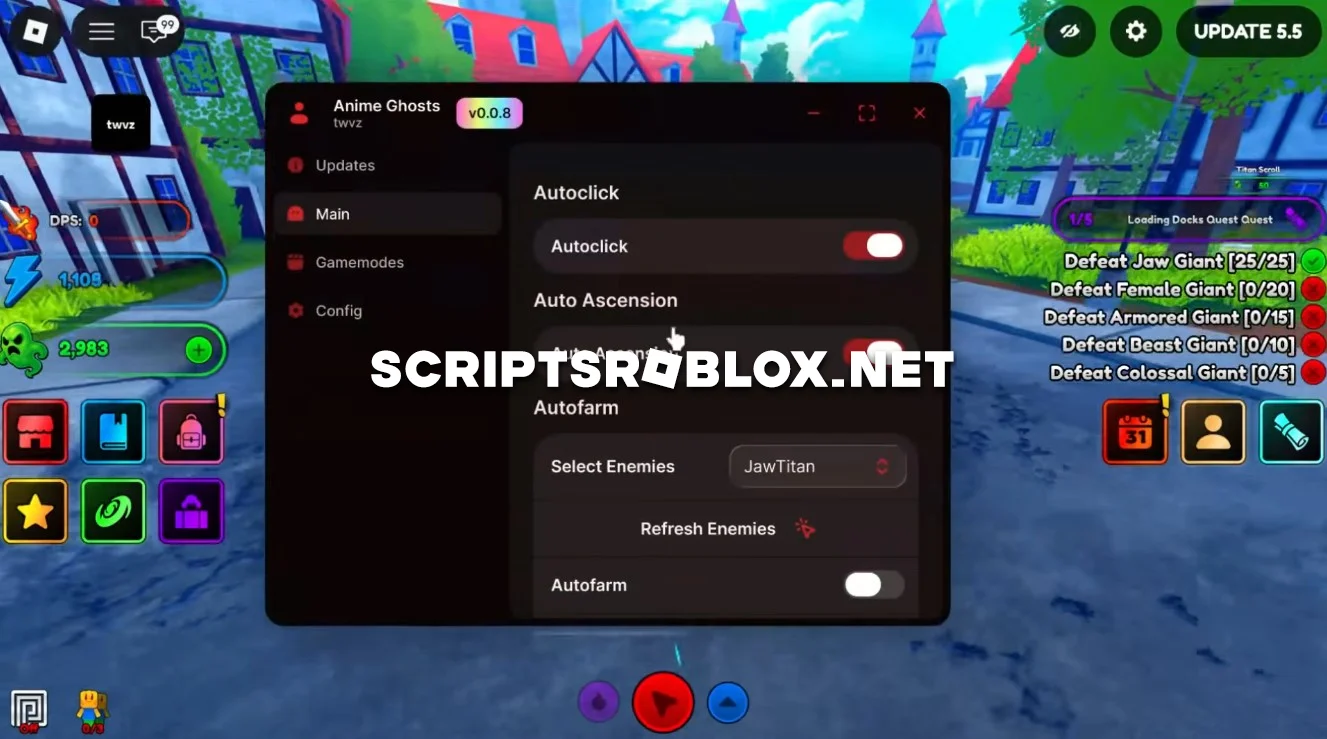 Anime Ghosts Script GUI - Auto Farm, Auto Ascension & More