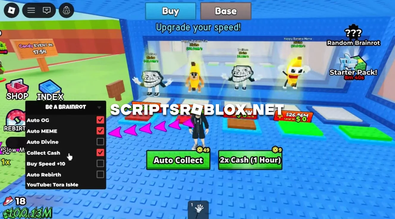 Be a Brainrot Script - Auto Get Brainrots, Collect Cash & More