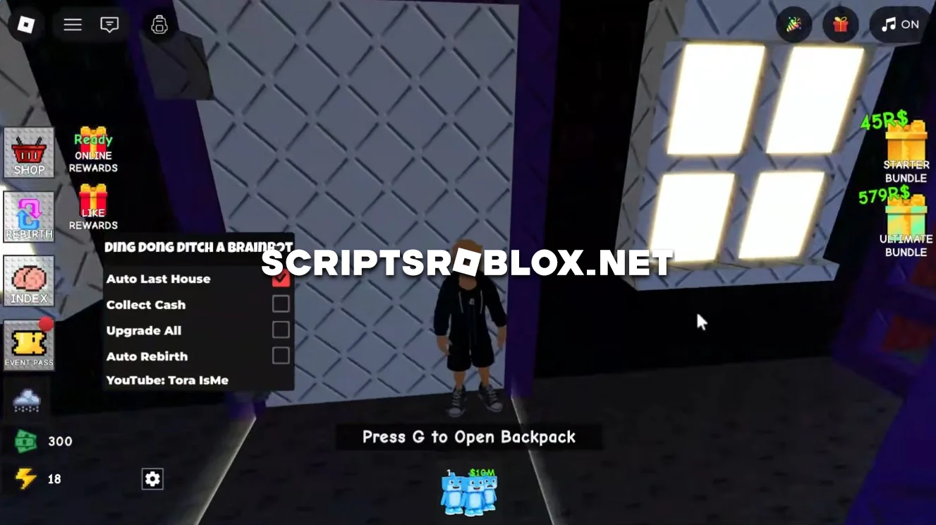 Ding Dong Ditch A Brainrot Script - Auto Last House, Upgrade All