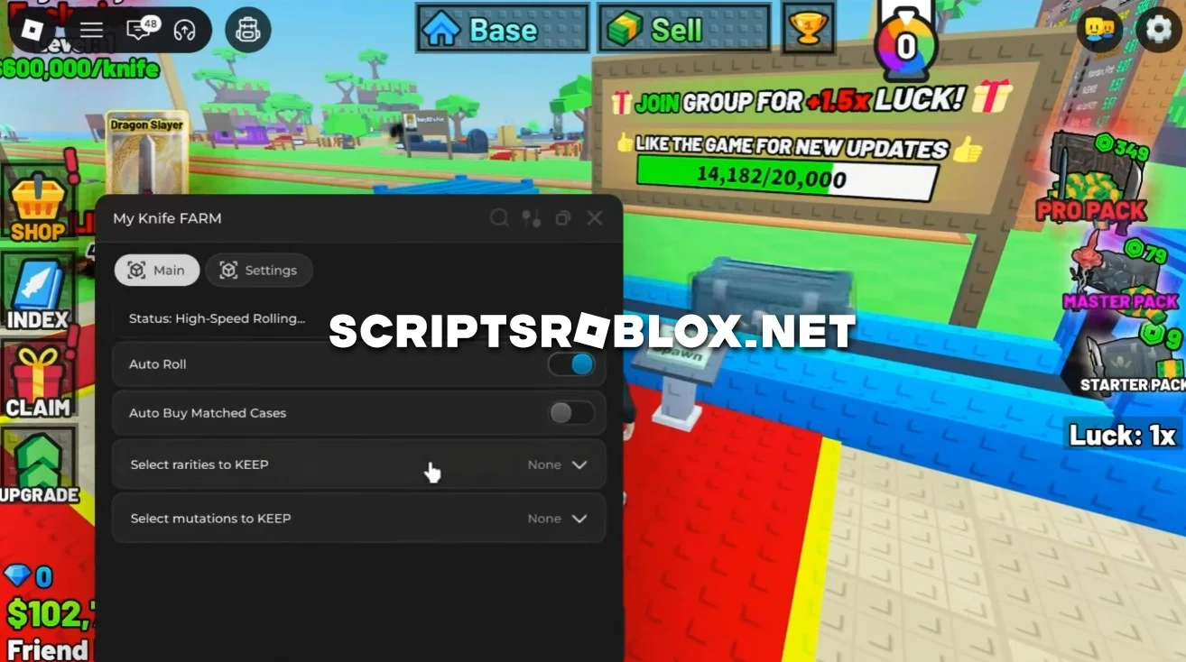 My Knife Farm Script - Auto Roll, Sell Knife & More