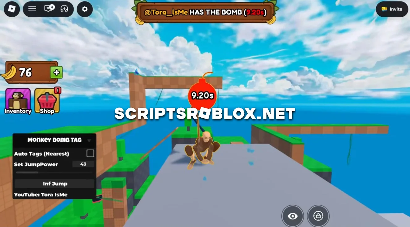 Monkey Bomb Tag Script - Auto Win, Jump Power & Infinite Jump