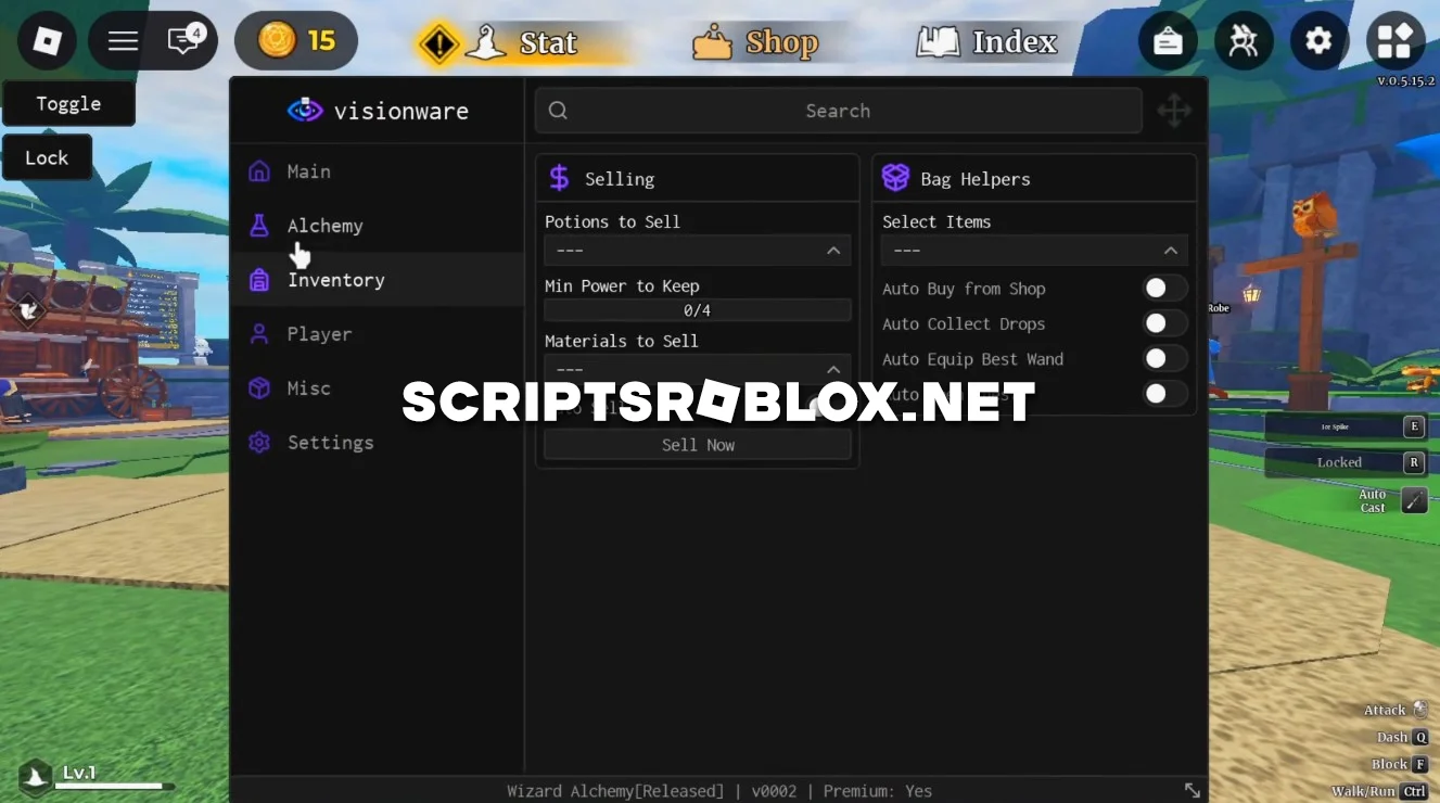 Wizard Alchemy Script Roblox - Auto Farm, Kill Aura & More