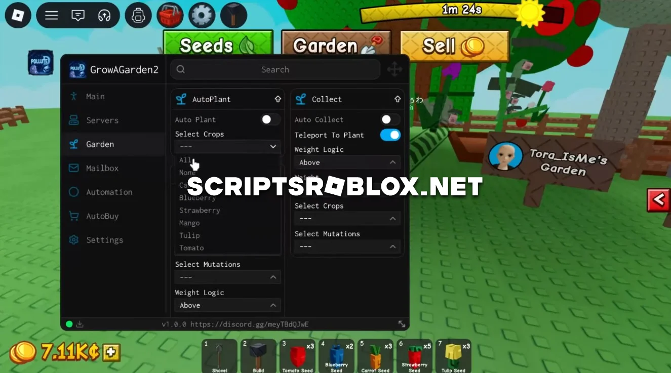 Grow a Garden 2 Script GUI - Auto Farm, Auto Sell & More