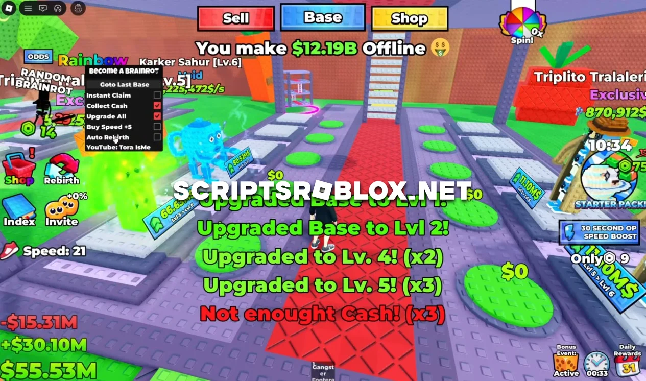 Become a Brainrot Script - Goto Last Base, Instant Claim & More