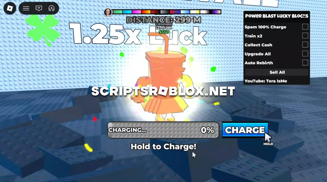 Roblox Power Blast Lucky Blocks Script - Spam 100% Charge & More