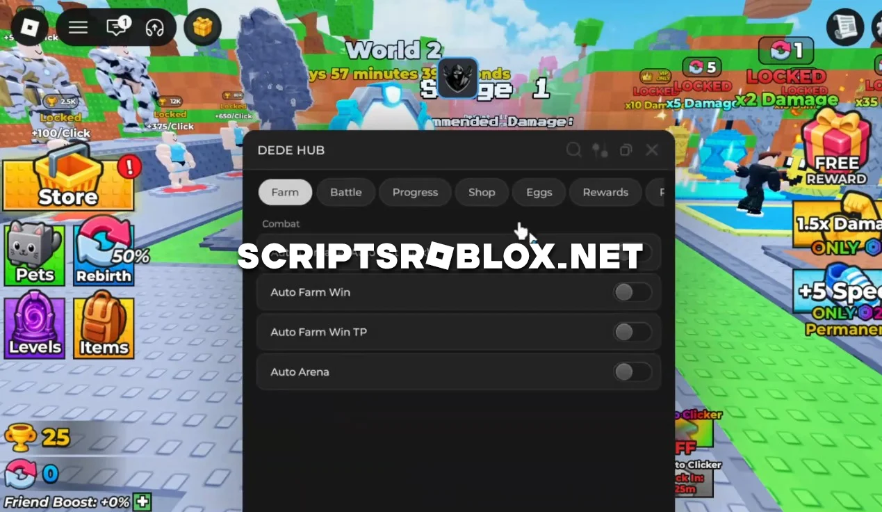 +1 Muscle Evolution Script - Auto Damage, Auto Farm Win & More