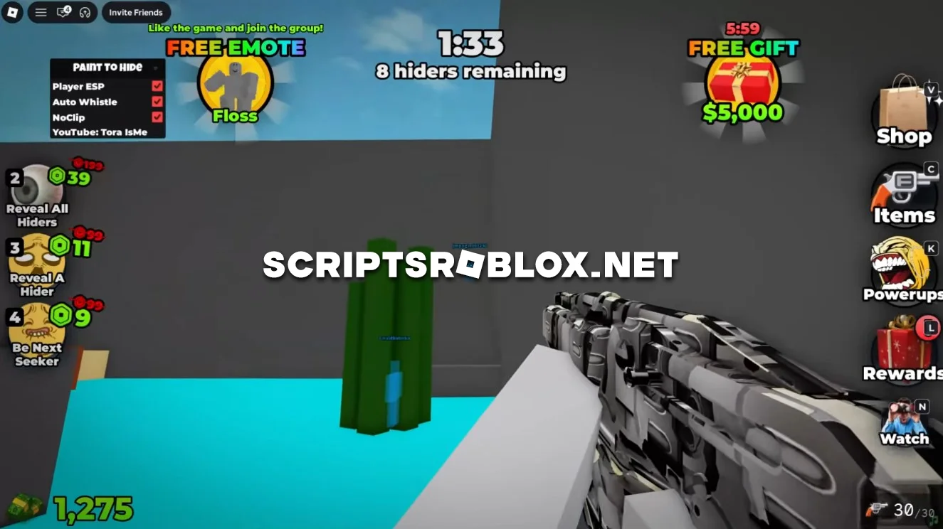Paint To Hide Script - Cash Farm, Player Esp, No Clip & More