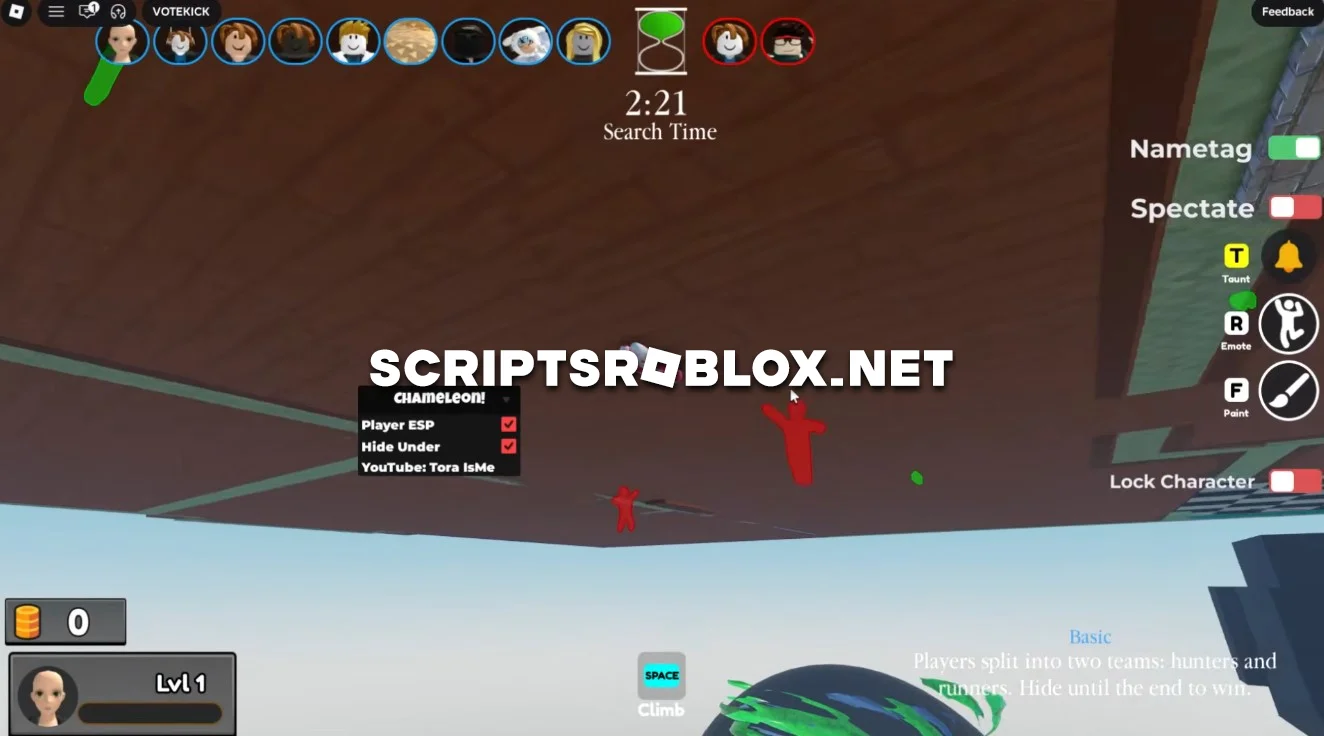 Roblox Chameleon Script - Player Esp, Hide Under (Easy Win)