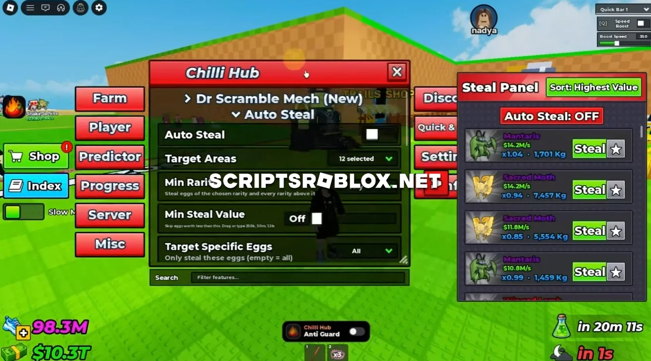 Steal An Egg Script (Chilli Hub) - Auto Steal Best Eggs & More