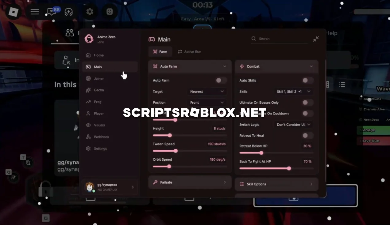 Anime Zero Script - Auto Farm, Auto Skills, Auto Join & More
