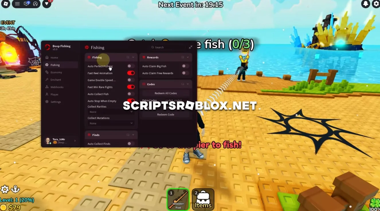Deep Fishing Script - Auto Perfect Fishing, Collect Rarities & More